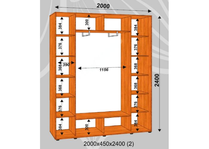 Шкаф-купе Сенатор Фото / 2000*450*2400 (2) мм