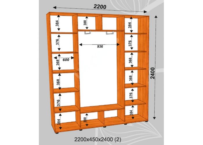 Шкаф-купе Сенатор Фото / 2200*450*2400 (2) мм