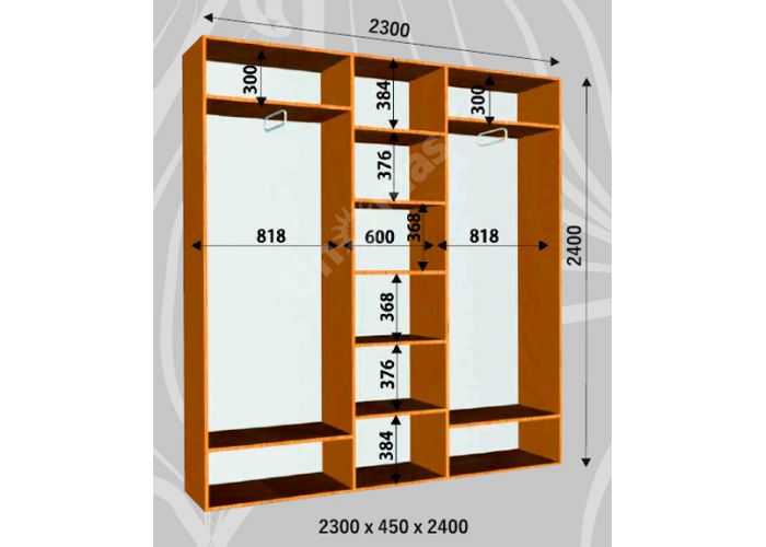 Шкаф-купе Сенатор ЗДЗ / 2300*450*2400 мм