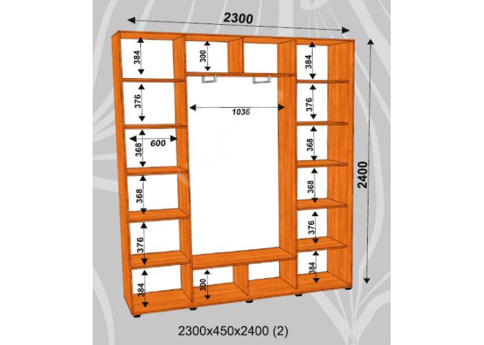 Шкаф-купе Сенатор Лакобель / 2300*450*2400 (2) мм