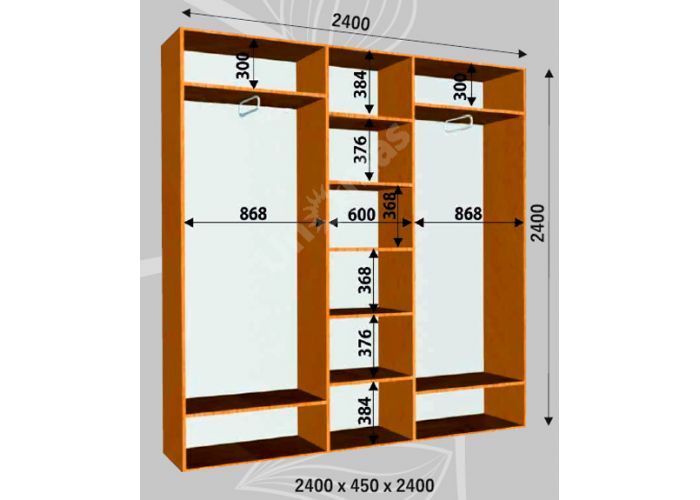 Шкаф-купе Сенатор Фото / 2400*450*2400 мм
