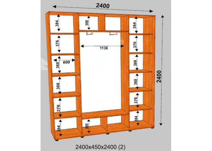 Шкаф-купе Сенатор ЗДЗ / 2500*450*2400 мм