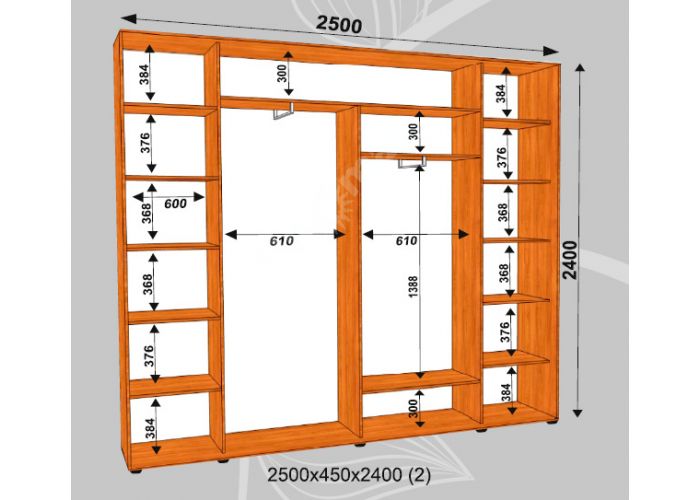 Шкаф-купе Сенатор Фото / 2500*450*2400 (2) мм
