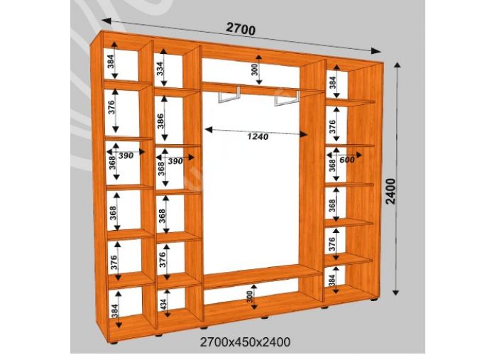 Шкаф-купе Сенатор ЗДЗ / 2700*450*2400 мм