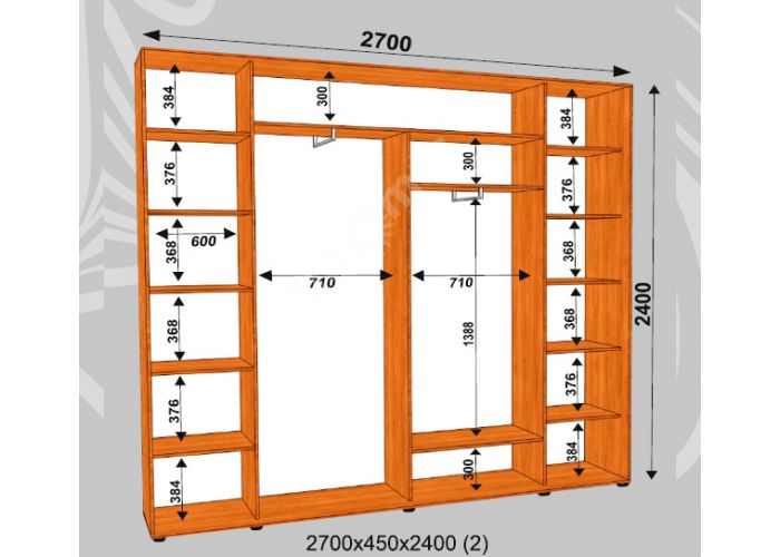 Шкаф-купе Сенатор Фото / 2700*450*2400 (2) мм