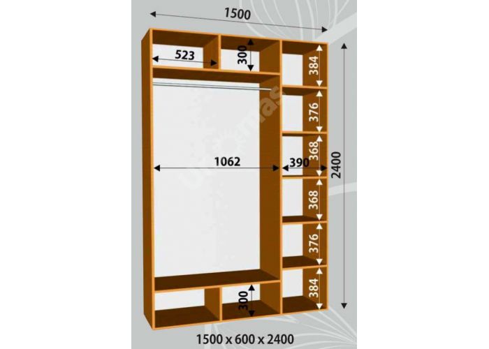 Шкаф-купе Сенатор Фото / 1500*600*2400 мм