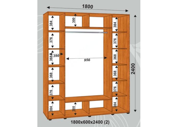 Шкаф-купе Сенатор Лакобель / 1800*600*2400 (2) мм