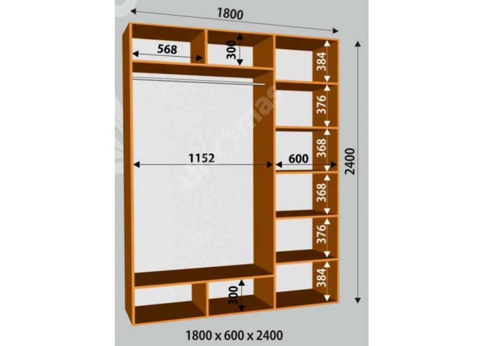Шкаф-купе Сенатор ДЗ / 1800*600*2400 мм