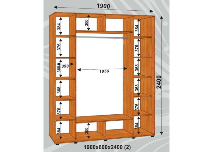 Шкаф-купе Сенатор Лакобель / 1900*600*2400 (2) мм
