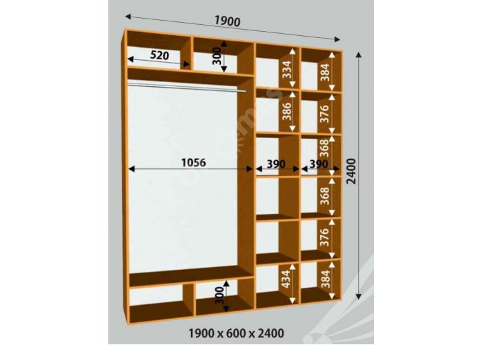 Шкаф-купе Сенатор Фото / 1900*600*2400 мм