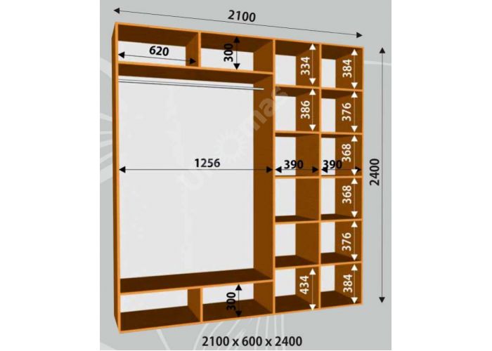 Шкаф-купе Сенатор Фото / 2100*600*2400 мм