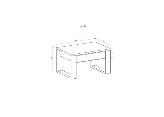 Анастасия, Стол журнальный АН-19К дуб роше/мисандея стоун