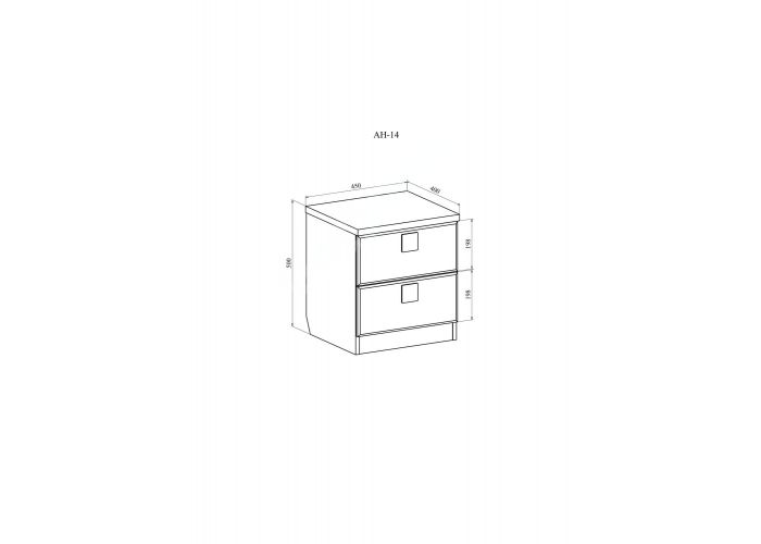 Анастасия, Тумба прикроватная АН-14К дуб роше/мисандея стоун